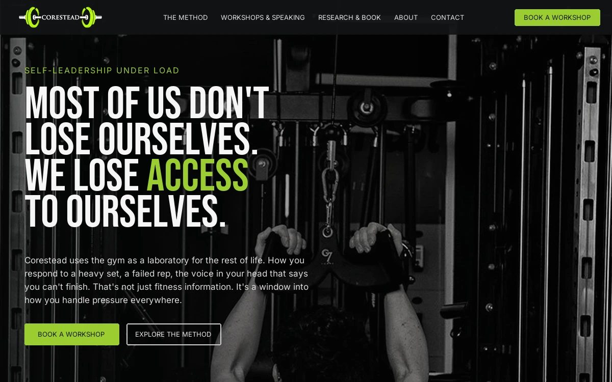 Corestead Leadership self-leadership coaching website