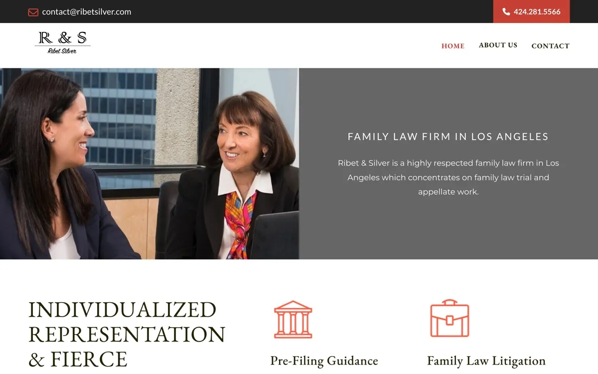 Ribet and Silver family law firm website