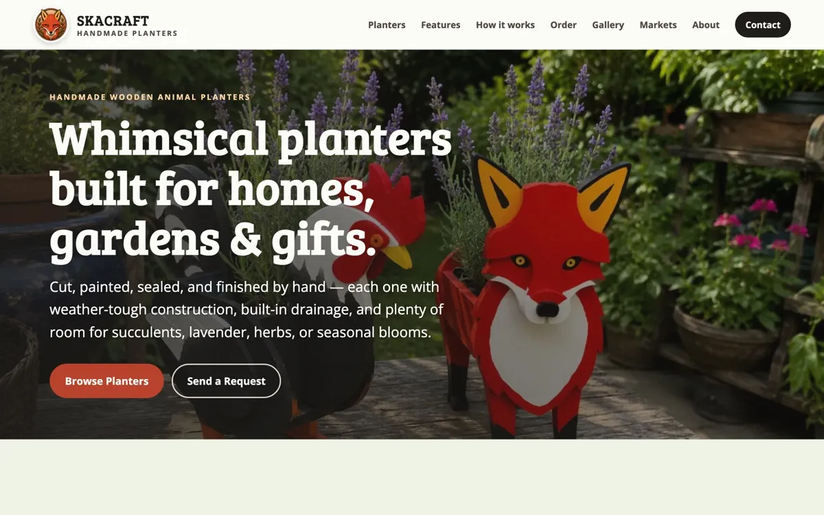 SKACRAFT handmade planters website